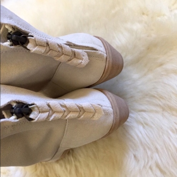 Joie Adria Slouchy Suede Ankle Booties In Latte - Picture 5 of 8